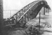Железнодорожный мост, взорванный белыми при отступлении из Омска. 1919 г.